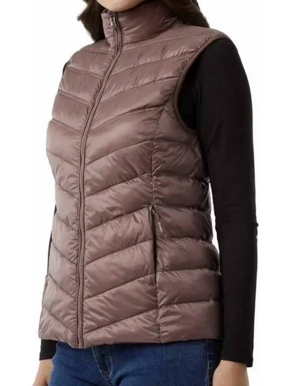 NWT 32 Degrees Heat Women's S Puffer Vest Pink Lightweight Zip-Up